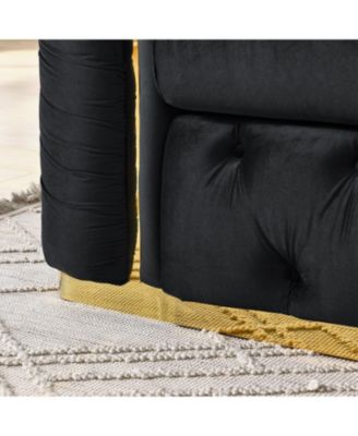 90.6" Velvet Button Tufted Chesterfield Sofa
