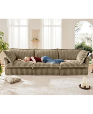Streamdale Camel Corduroy 3-Seater Slipcovered Sofa