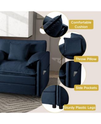 Streamdale U-Shaped Sectional Sofa with Ottomans - Chenille Blue