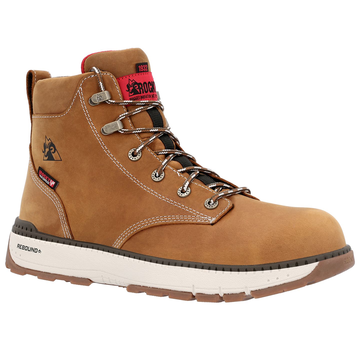 Мужские ботинки ROCKY Rebound Wedge Waterproof Composite Toe Work Boot, цвет: Коричневый — фото 7