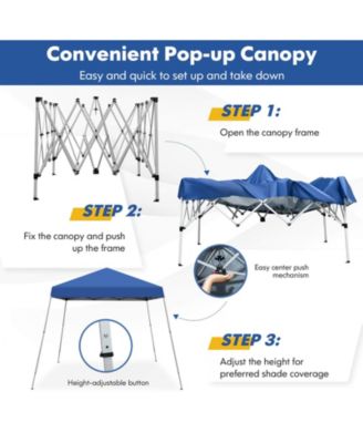 10 x 10 Feet Outdoor Instant Pop-up Canopy with Carrying Bag-Blue