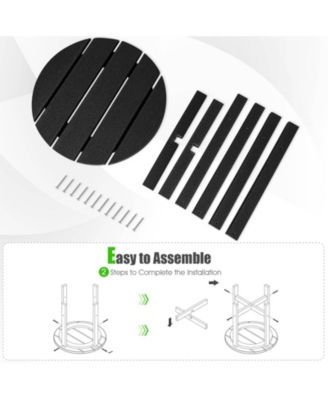 Set of 2 18 Inch Round Weather-Resistant Adirondack Side Tables