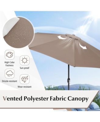 10 Feet Outdoor Patio Umbrella with Tilt Adjustment and Crank