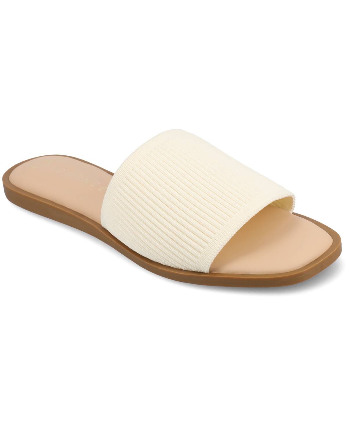 Women's Prisilla Single Band Slide Flat Sandals - Champagne