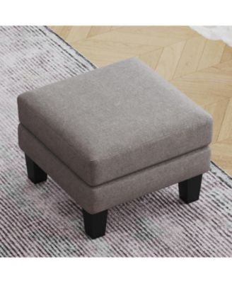 Fabric Ottoman Light Grey