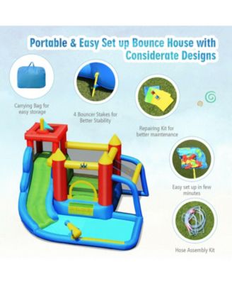 Inflatable Bouncer Bounce House with Water Slide Splash Pool without Blower