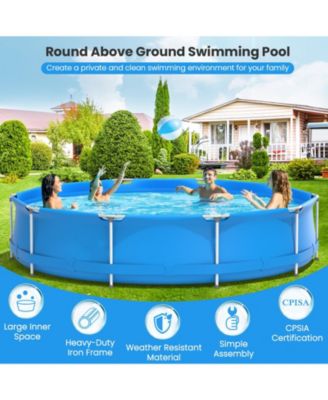 Round Above Ground Swimming Pool With Pool Cover