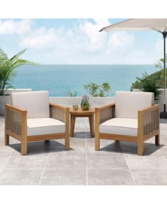 Streamdale Acacia Wood Club Chairs (Set of 2) - Teak Finish