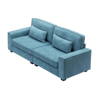 Streamdale Plush Fabric Sofa with Sleek Arms (79.5")