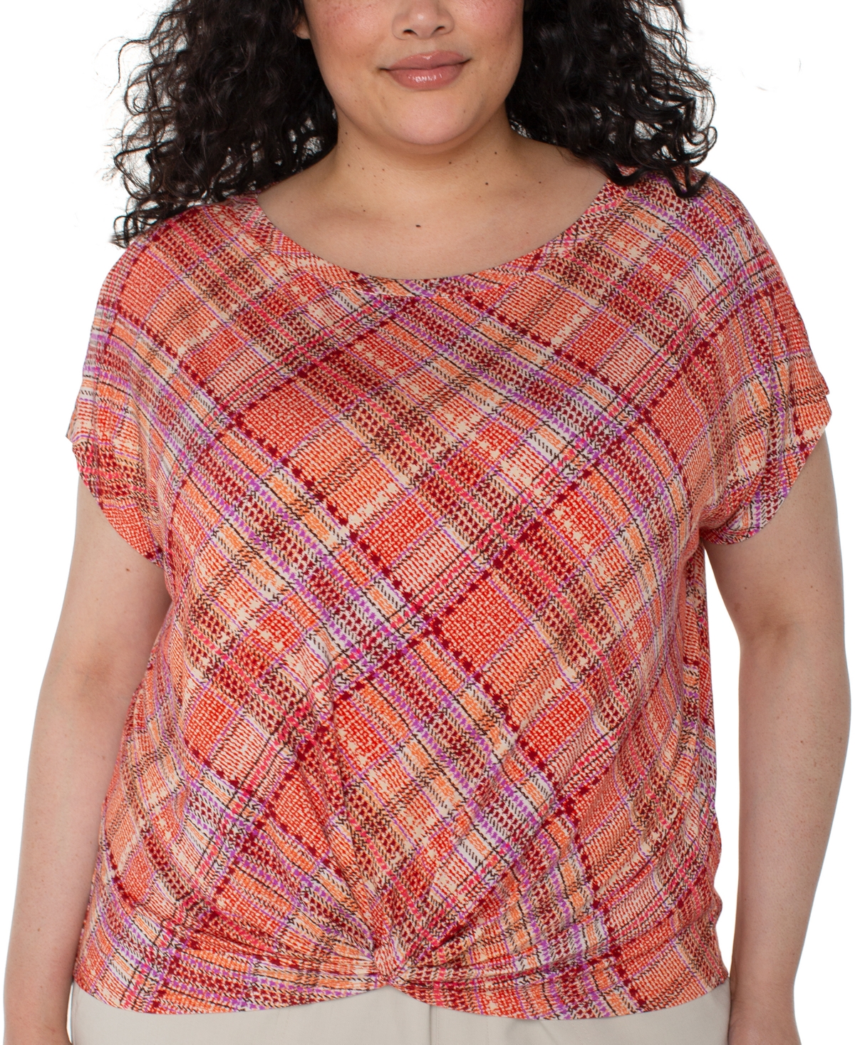 Liverpool Los Angeles Plus Size Twist-front Top