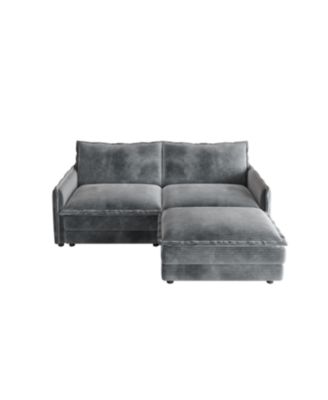 Streamdale Corduroy Loveseat Sofa with Ottoman & 2 Cushions