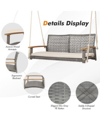 2-Person Patio Wicker Hanging Swing Chair