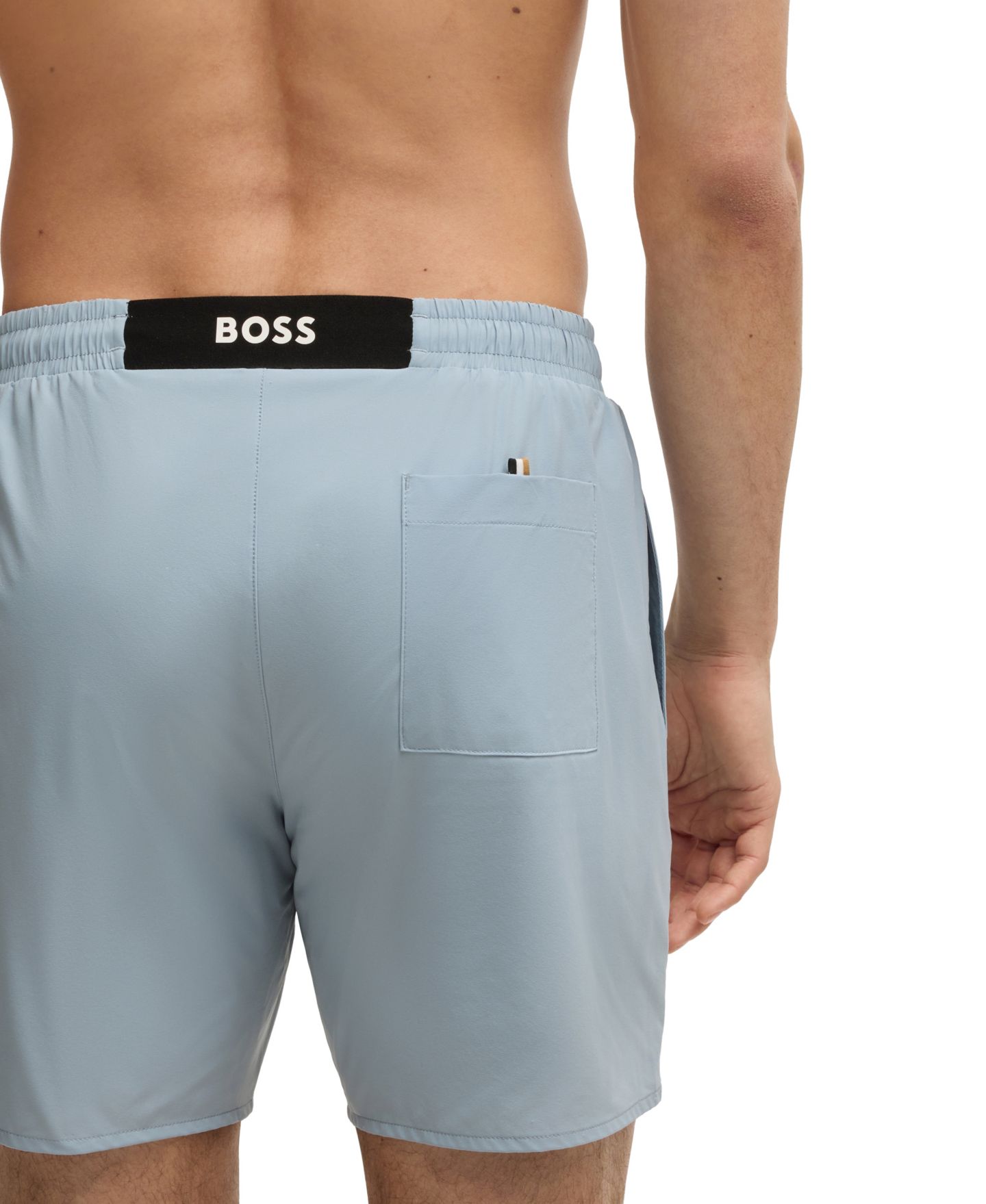 Плавки Badge для мужчин, с логотипом — Hugo Boss, цвет: Синий — фото 3