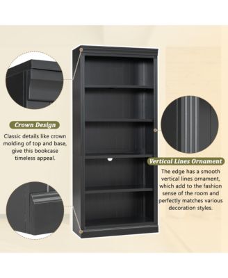 83.4" 5-Tier Bookcase with Light & Adjustable Shelves