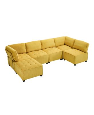 U-Shaped Modular Sectional Sofa with Reversible Chaise