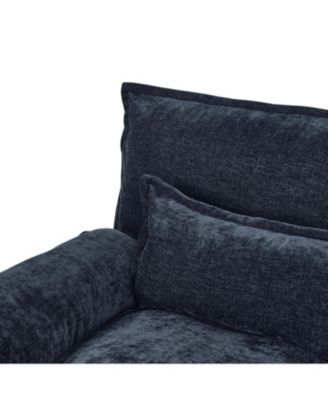 BLUE Chenille fabric with double lounge chair combination sofa