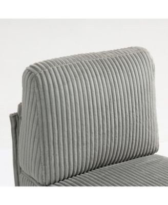 Gray Corduroy Modular Armless Seat