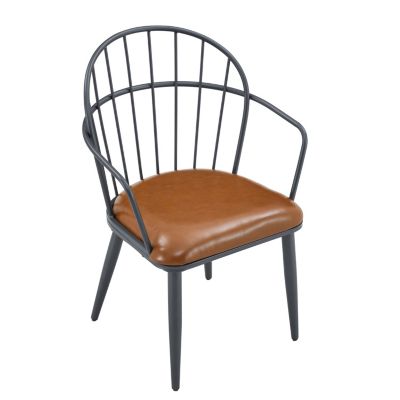 Streamdale Indoor Upholstered Dining Chair With Metal Legs (Set of 2),Brown