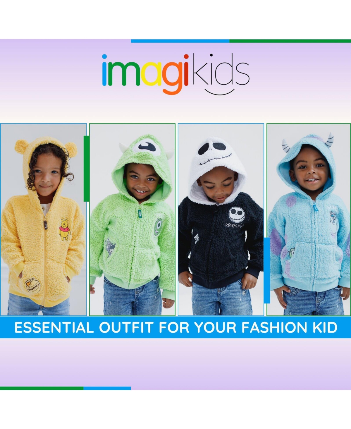 Monsters Inc. Little Boys Cosplay Hoodie Cozy Sherpa