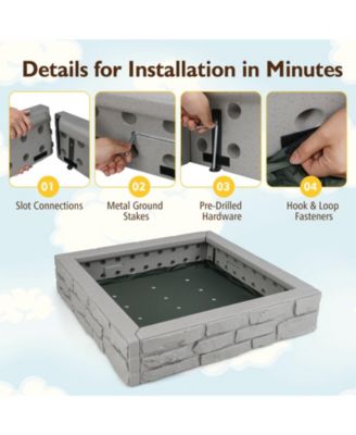 2-In-1 HDPE Kids Sandbox with Cover and Bottom Liner