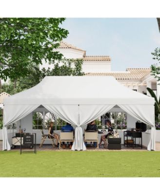 10 x 20 ft Pop-Up Canopy with 6 Sidewalls, Windows and Carry Bag for Events