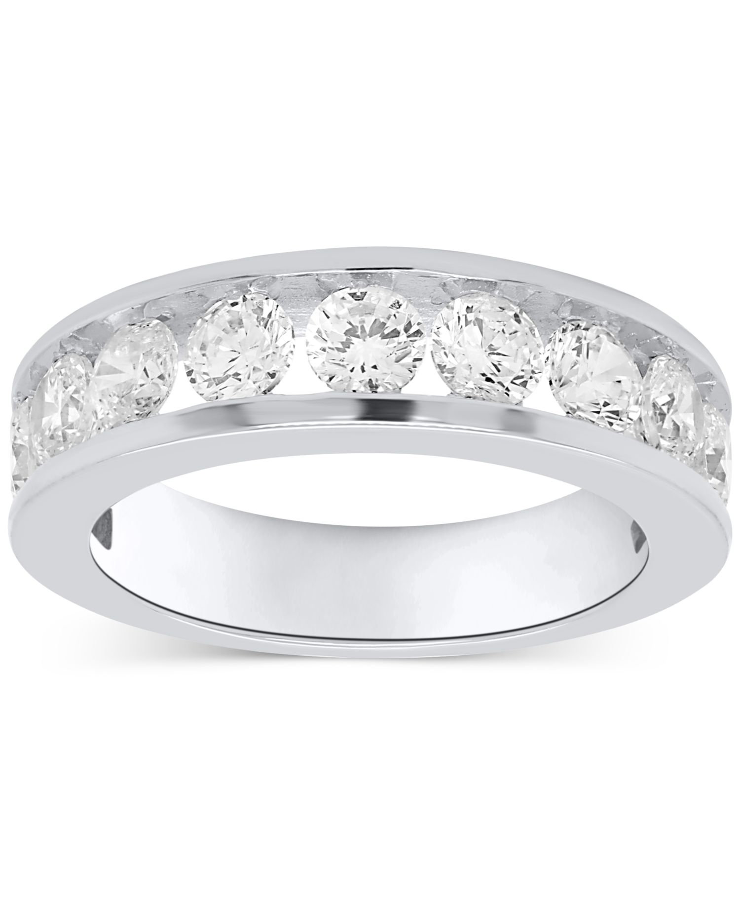 Lab Grown Diamond Channel Set Band (2 ct. t.w.) in Sterling Silver or 14K Gold-Plated Sterling Silver