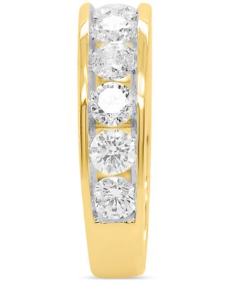 Lab Grown Diamond Channel Set Band (2 ct. t.w.) in Sterling Silver or 14K Gold-Plated Sterling Silver