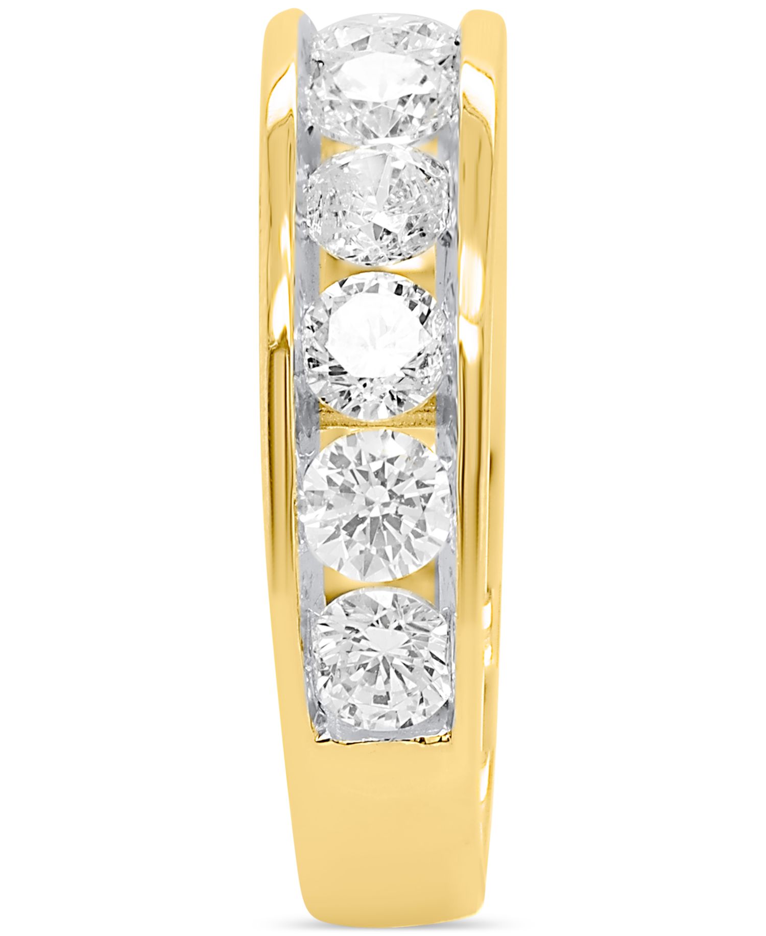 Lab Grown Diamond Channel Set Band (2 ct. t.w.) in Sterling Silver or 14K Gold-Plated Sterling Silver