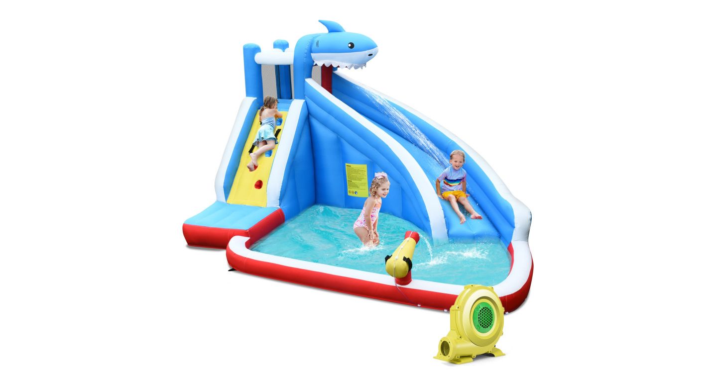 Детская игрушка GOUUN 4-in-1 Inflatable Water Slide Park with Long Slide & 735W Blower, 150"L x 120"W x 96"H, Ages 4+, цвет: Синий — фото 2