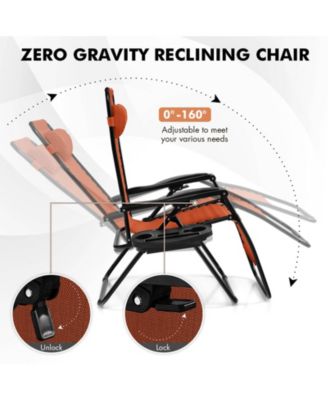 Outdoor Folding Zero Gravity Reclining Lounge Chair