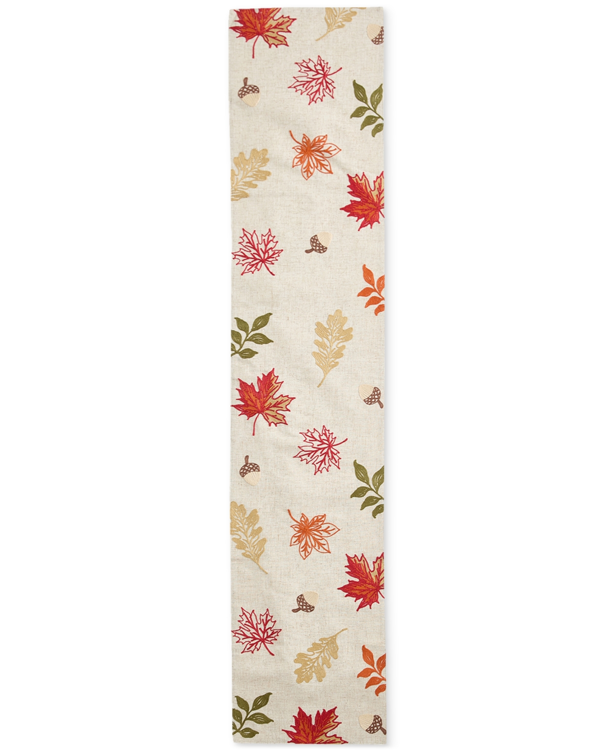Elrene Hillsborough Embroidered Leaf Table Runner, 14" X 70" In Multi