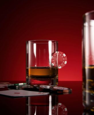 Poker Chip Whiskey Glasses, Set of 2