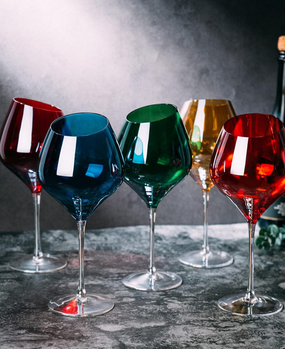 The Wine Savant Slanted Rim Wine Glasses, Set Of 5