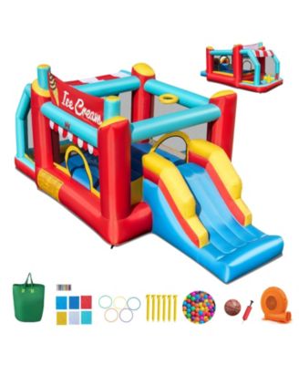 5-in-1 Ice Cream Inflatable Bounce House with Ball Pit and Slide with 520W Blower