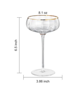 Khen Vintage Ribbed Coupe Glasses, Set of 2