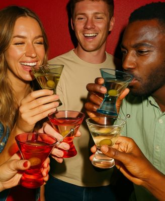 Khen Classic Stemless Martini Glasses, Set of 6