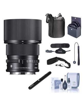 90mm f/2.8 DG DN Contemporary Lens for L Mount, Bundle with ProOptic 55mm Filter Kit, Dual Wrist and Grip Strap, Sling Strap, Lens Cleaner,