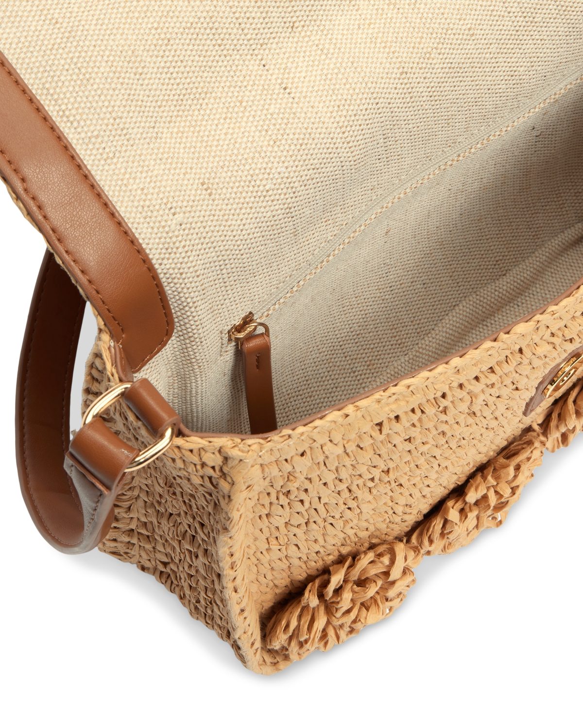 Sam Edelman Phoebe Small Raffia Shoulder Flap Shoulder Bag