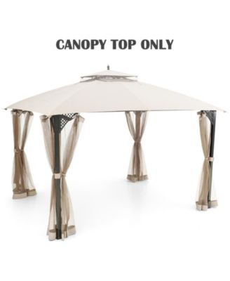 10 x 12 Feet Gazebo Replacement Top with Air Vent and Drainage Holes-Beige