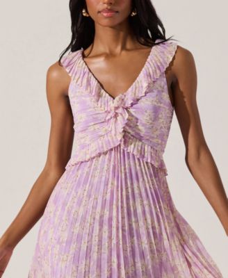 Women's Pleated Ruffle Dress