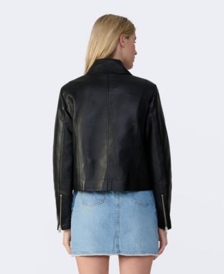Women's Classic Leather Jacket, Created for Macy's