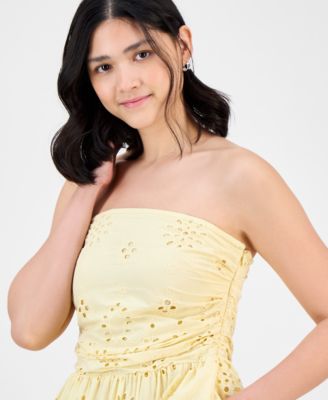 Women's Eyelet Tube Mini Dress, Exclusively at Macy's