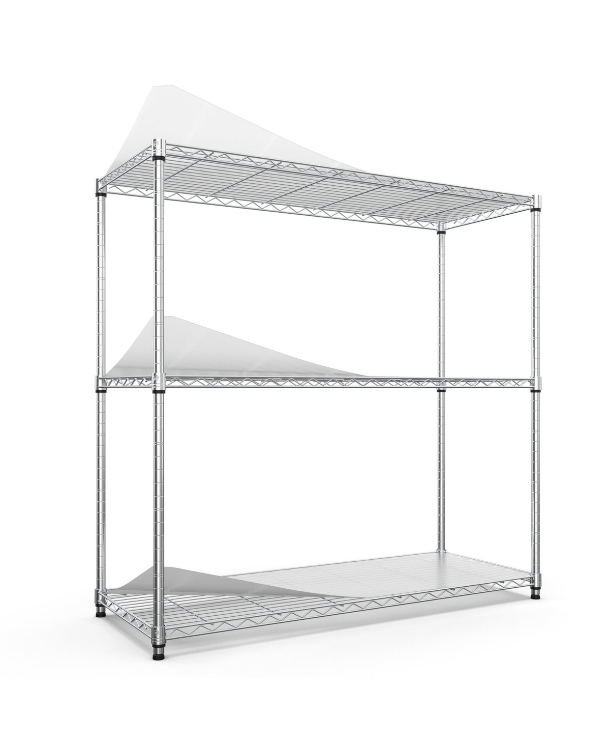 3 Tier Wire Shelving Unit, 1050 Lbs Nsf Height Adjustable Metal Garage Storage Shelves, Heavy Duty Storage Wire Rack Metal Shelves - Chrome