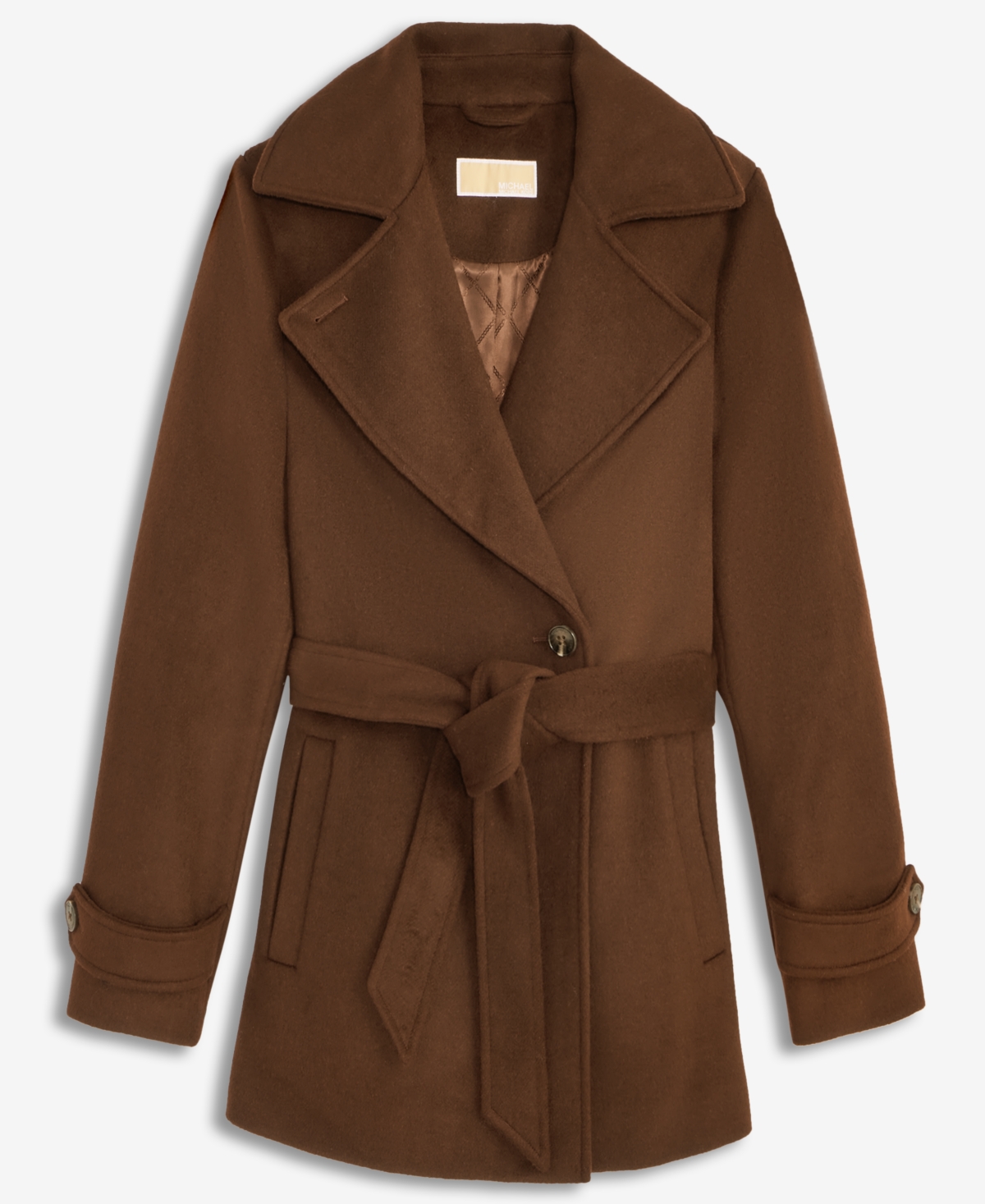 Michael Kors Michael  Women's Double-breasted Belted Wrap Coat, Exclusively At Macy's In Brown