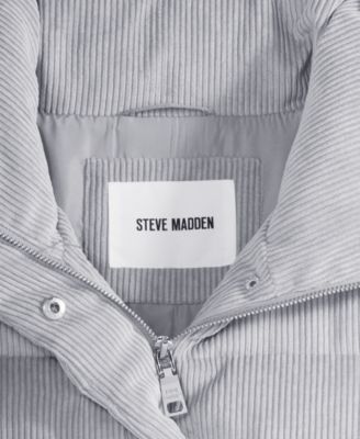 Women's Corduroy Zip-Front Puffer Coat