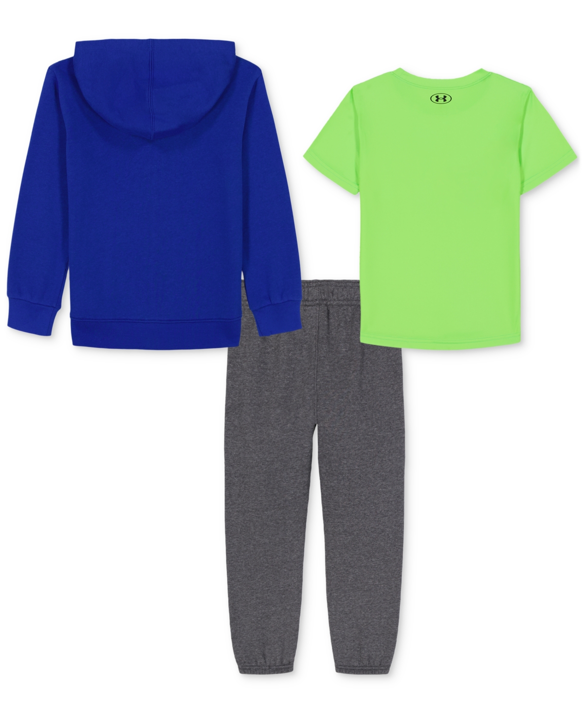 Under Armour Toddler & Little Boys 3-pc. Rival Printed Fleece Hoodie, Logo T-shirt & Joggers Set In Blue