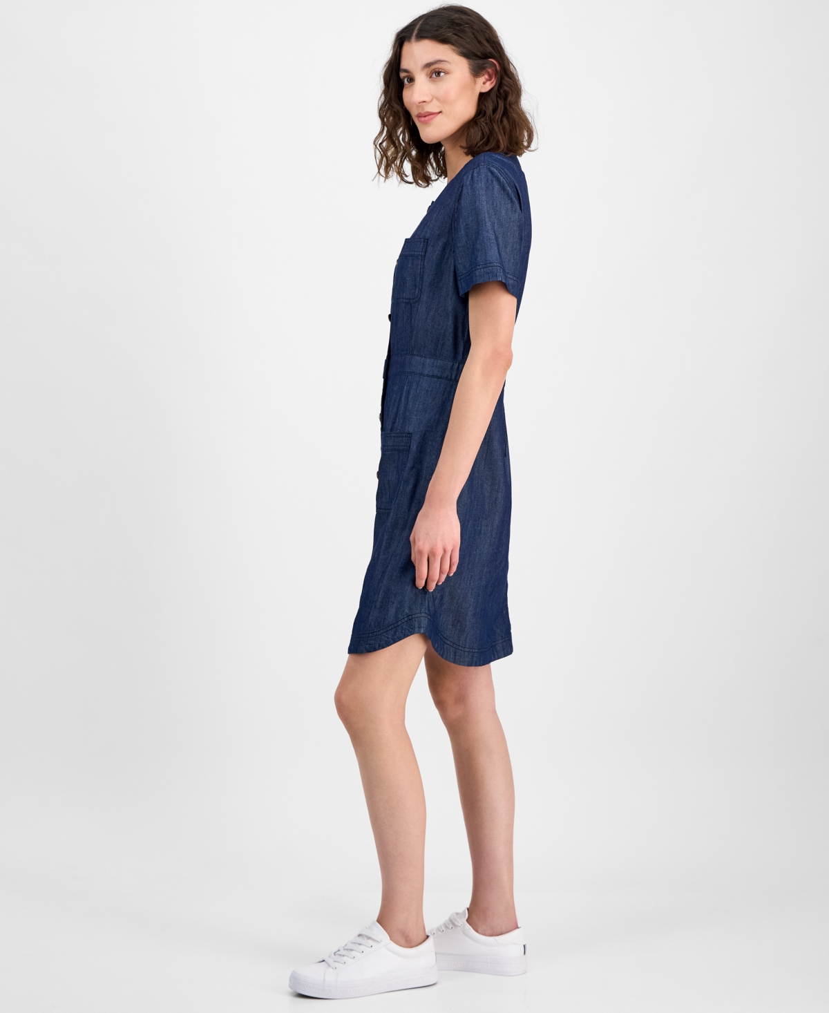 Nautica Jeans Women Denim Button-front Dress