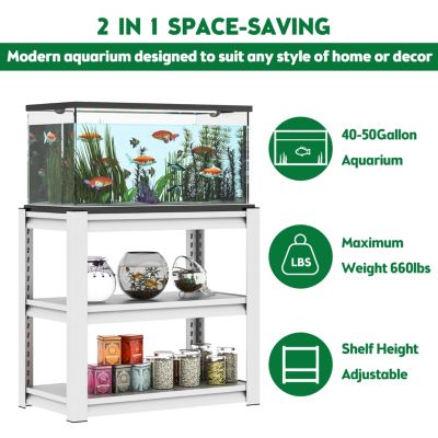3-Tier, Adjustable, Metal Aquarium Stand