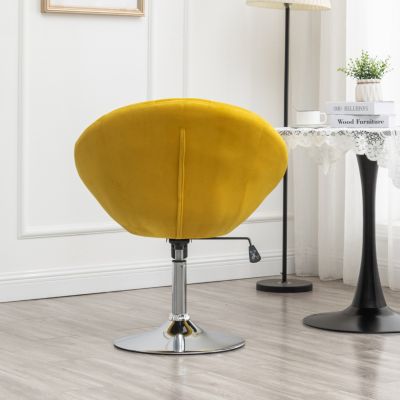 Velvet Upholstered Tufted Back Swivel Accent Chair
