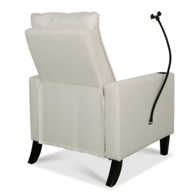 Modern Cozy Fabric Armchair with Adjustable Backrest and Storage